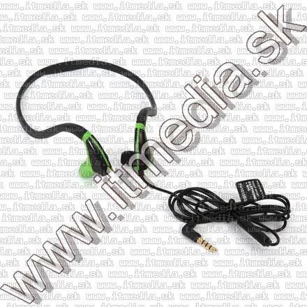 Image of Omega Freestyle Silicone Sport Headset FH1019 Black-Green (IT11290)